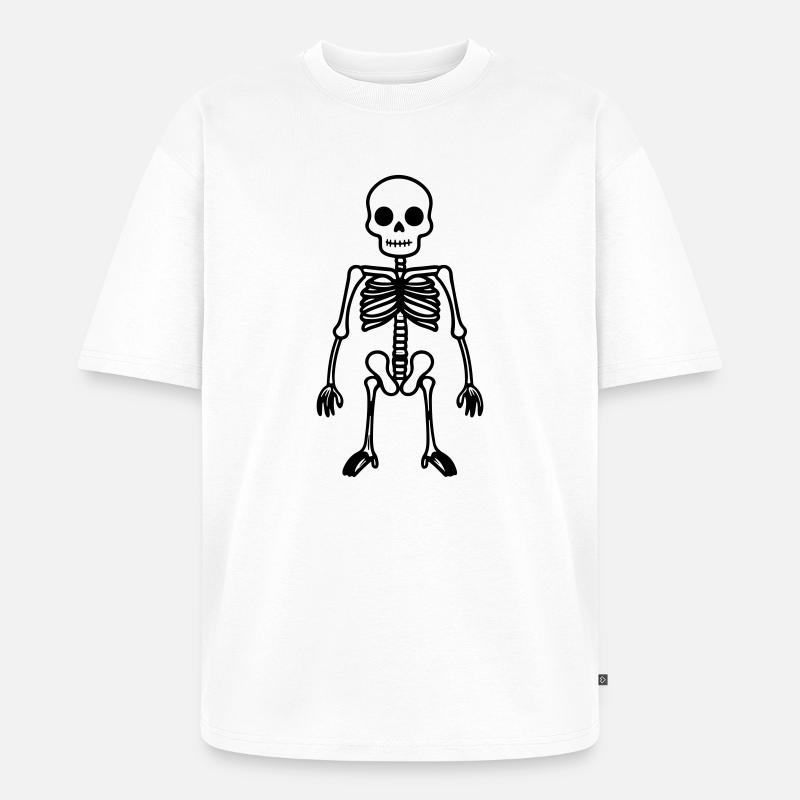 Skelett Comic - Unisex Premium Oversized Bio T-Shirt - Weiß