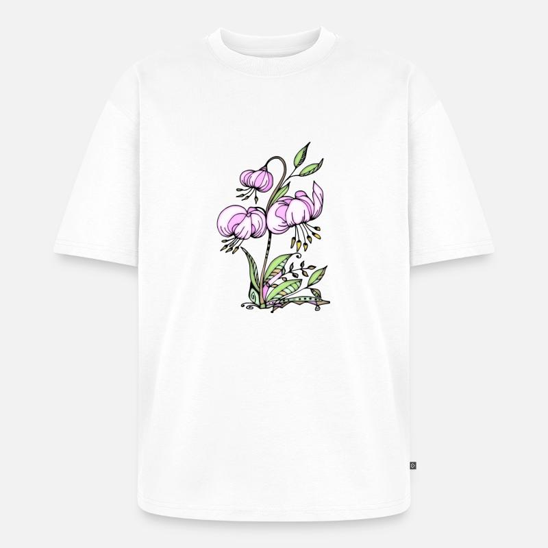 Blumen - Unisex Premium Oversized Bio T-Shirt - Weiß