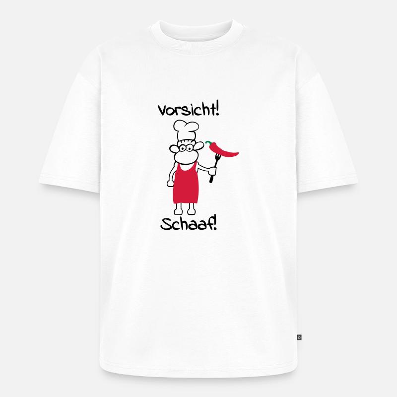 Vorsicht schaaf! - Unisex Premium Oversized Bio T-Shirt - Weiß