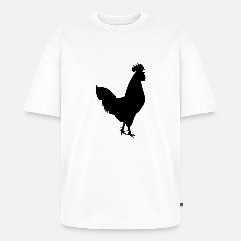 hahn silhouette design - Unisex Premium Oversized Bio T-Shirt - Weiß
