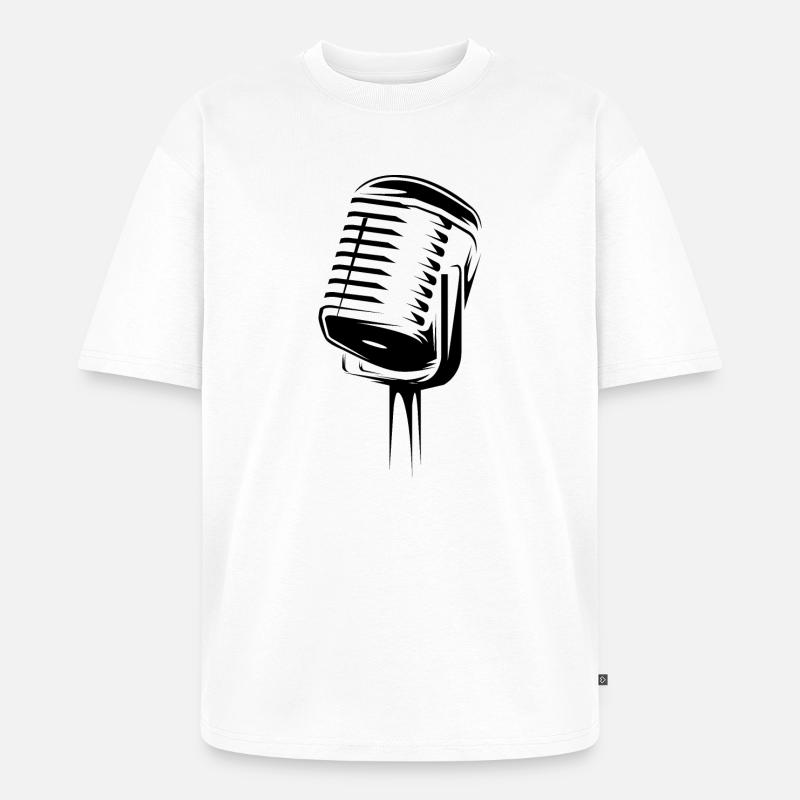 mikrofon illustration Symbol Geschenk microphon - Unisex Premium Oversized Bio T-Shirt - Weiß