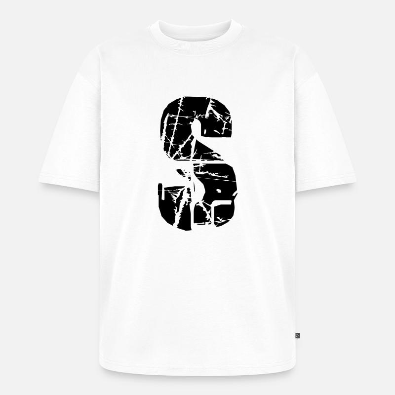 S Buchstabe - Unisex Premium Oversized Bio T-Shirt - Weiß