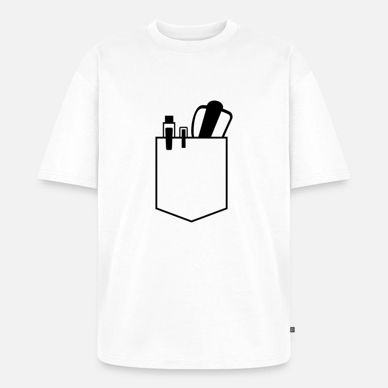tasche mit brille nerd - Unisex Premium Oversized Bio T-Shirt - Weiß