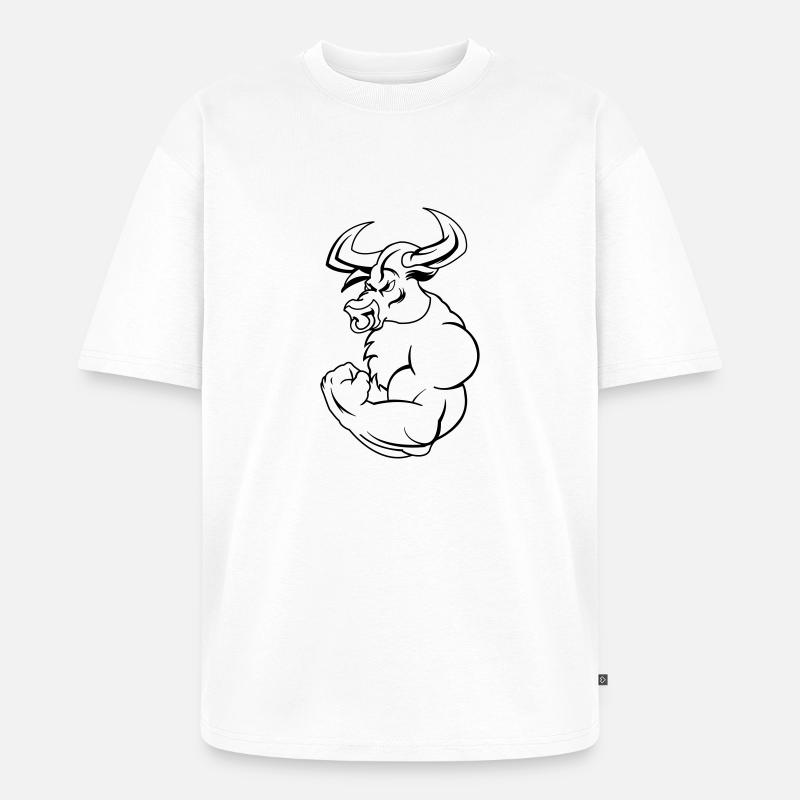 strong_taurus_01 - Unisex Premium Oversized Bio T-Shirt - Weiß