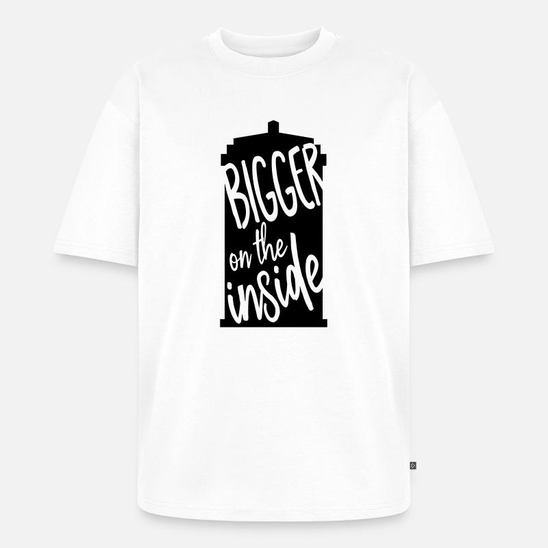 Bigger on the inside - Unisex Premium Oversized Bio T-Shirt - Weiß