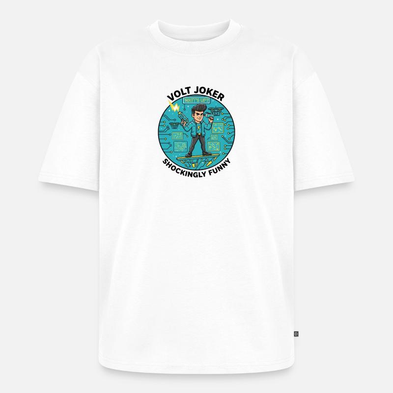 Watt's Up Elektronikheld - Unisex Premium Oversized Bio T-Shirt - Weiß