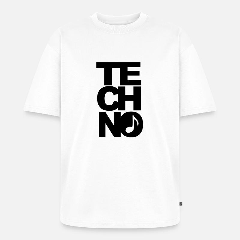 techno - Unisex Premium Oversized Bio T-Shirt - Weiß