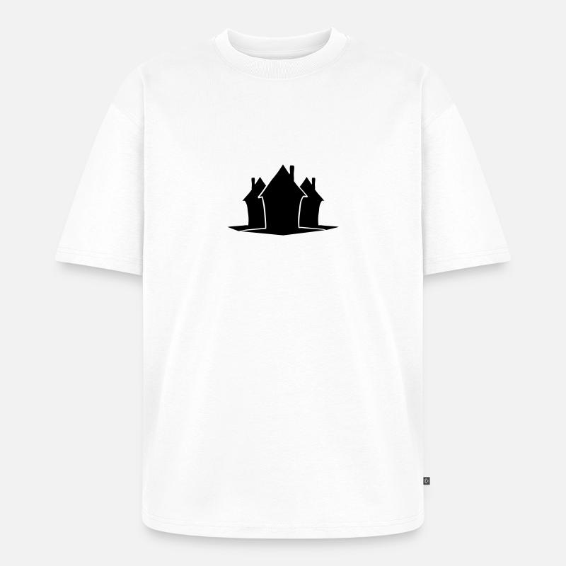 Nachbarschafts Häuser - Unisex Premium Oversized Bio T-Shirt - Weiß