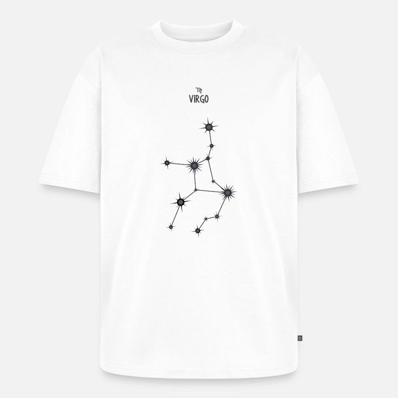 Jungfrau Sternzeichen Sternbild Schwarz & Grau - Unisex Premium Oversized Bio T-Shirt - Weiß