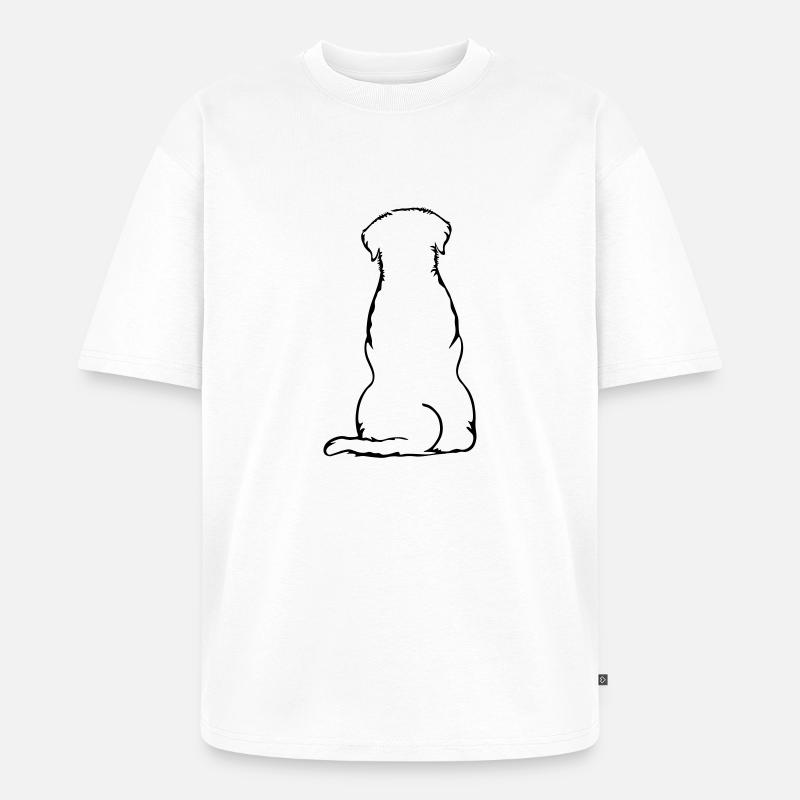 Labbi_sitzend_Back - Unisex Premium Oversized Bio T-Shirt - Weiß