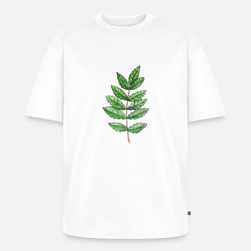 Blatt einer Esche - Unisex Premium Oversized Bio T-Shirt - Weiß