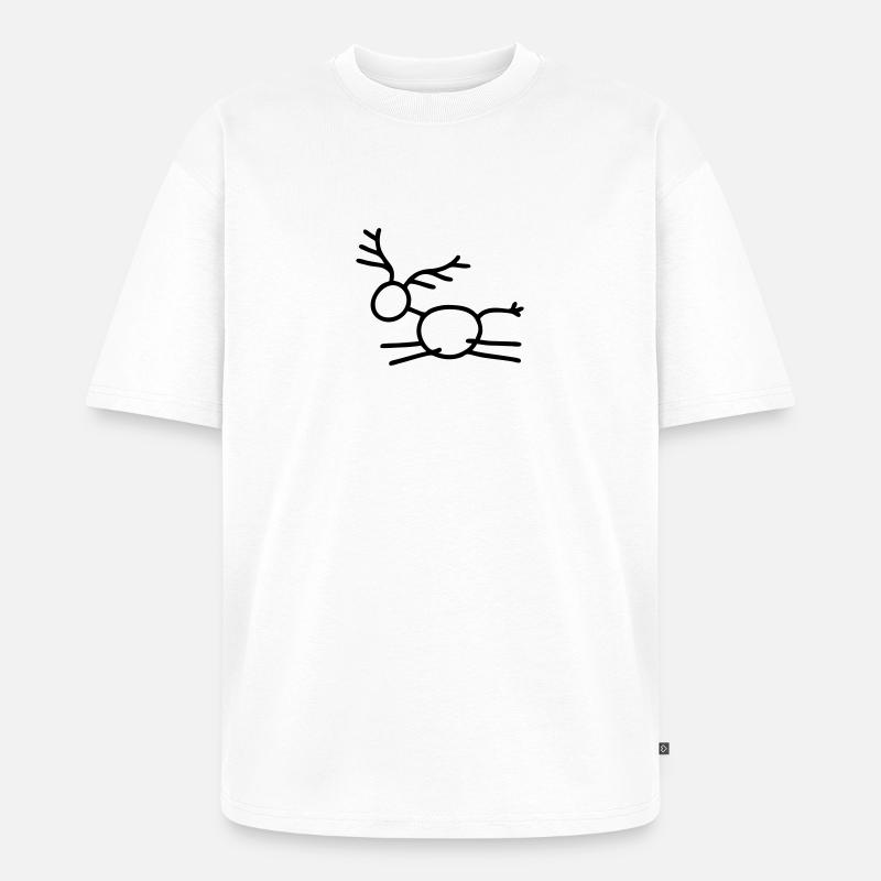 Springender Hirsch - Unisex Premium Oversized Bio T-Shirt - Weiß