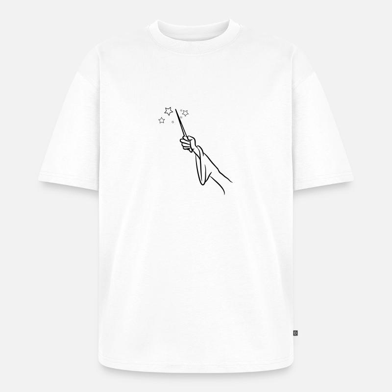 zauberer Zauberstab - Unisex Premium Oversized Bio T-Shirt - Weiß