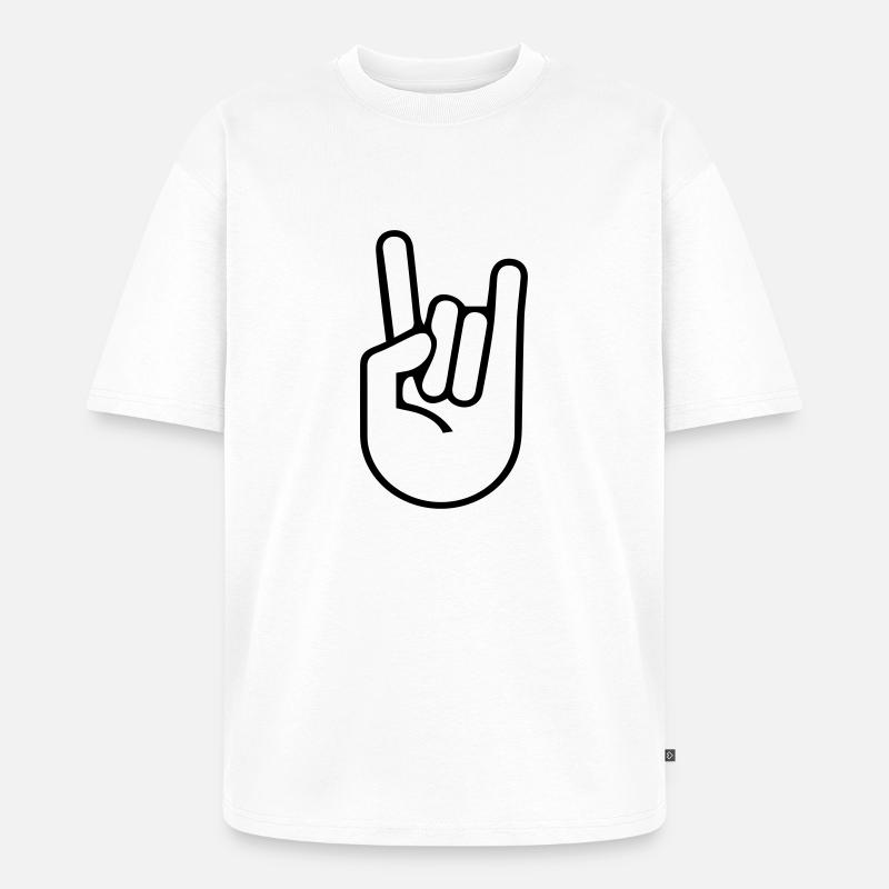 Rock'n'Roll Hand - Unisex Premium Oversized Bio T-Shirt - Weiß