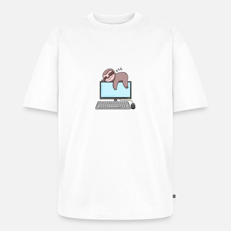 Computer Nerd Programmer Gift - Unisex Premium Oversized Organic T-Shirt - white