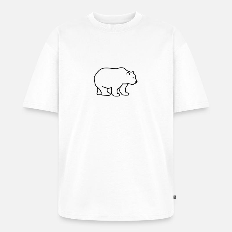 Bär - Unisex Premium Oversized Bio T-Shirt - Weiß