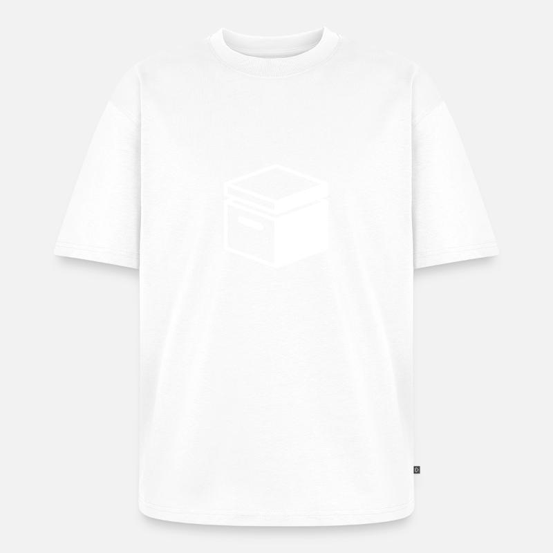 Altmodischer Archiv Ordner - Unisex Premium Oversized Bio T-Shirt - Weiß