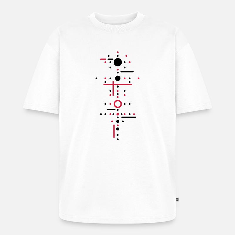 Punkte und Linien - Unisex Premium Oversized Bio T-Shirt - Weiß
