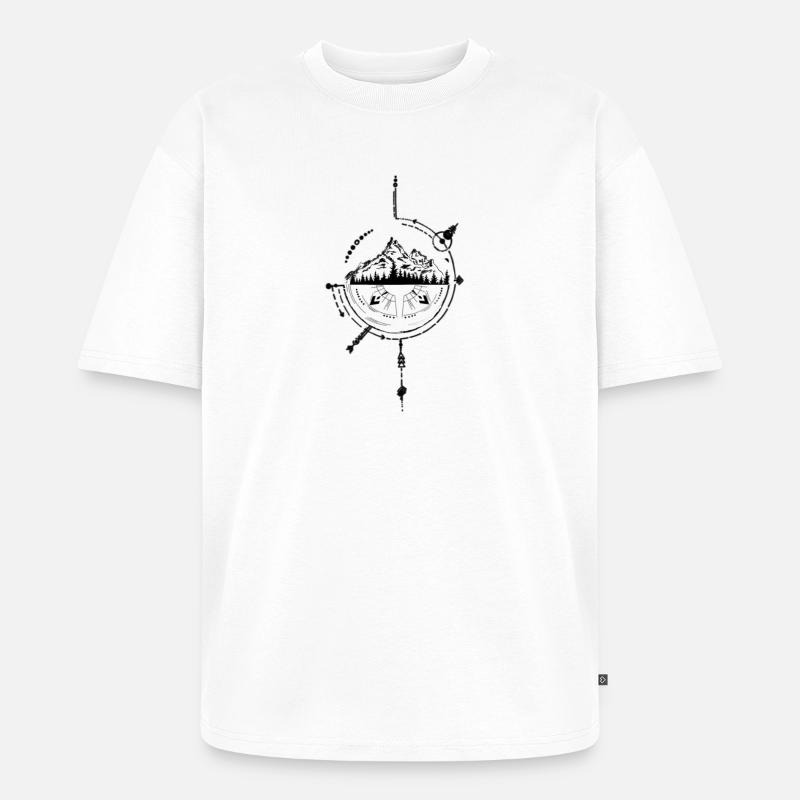 Kosmischer Kompass Kunstdesign - Unisex Premium Oversized Bio T-Shirt - Weiß