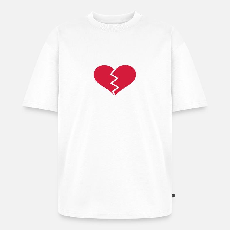 Gebrochenes Herz - Unisex Premium Oversized Bio T-Shirt - Weiß