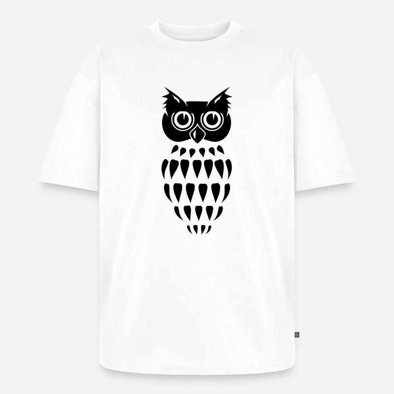 stilisierte Eule - Unisex Premium Oversized Bio T-Shirt - Weiß