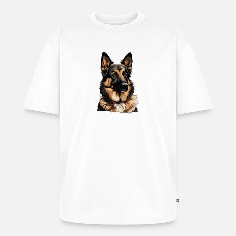 schäferhund - Unisex Premium Oversized Bio T-Shirt - Weiß