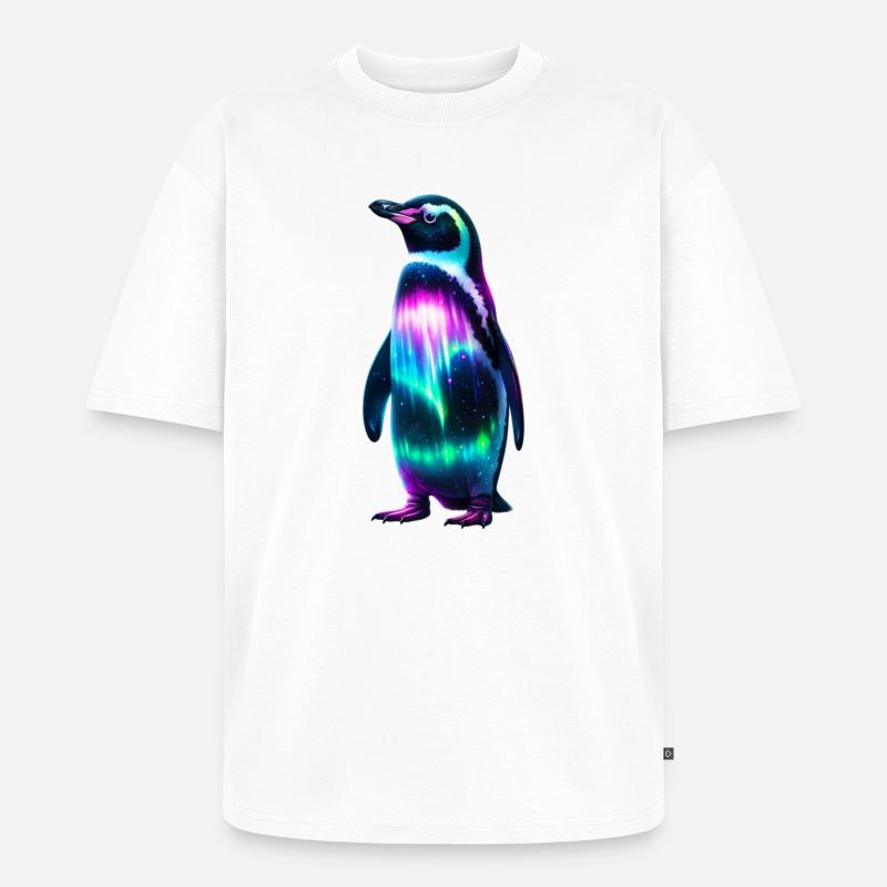 Pinguin - Unisex Premium Oversized Bio T-Shirt - Weiß
