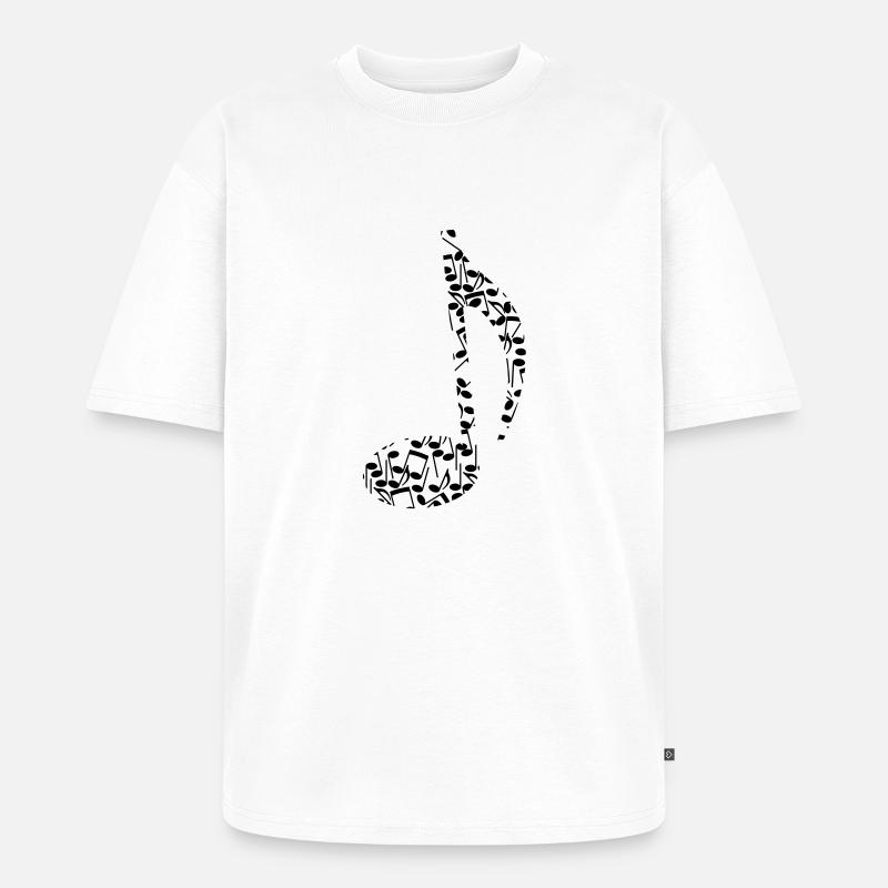 Noten-Note - Unisex Premium Oversized Bio T-Shirt - Weiß