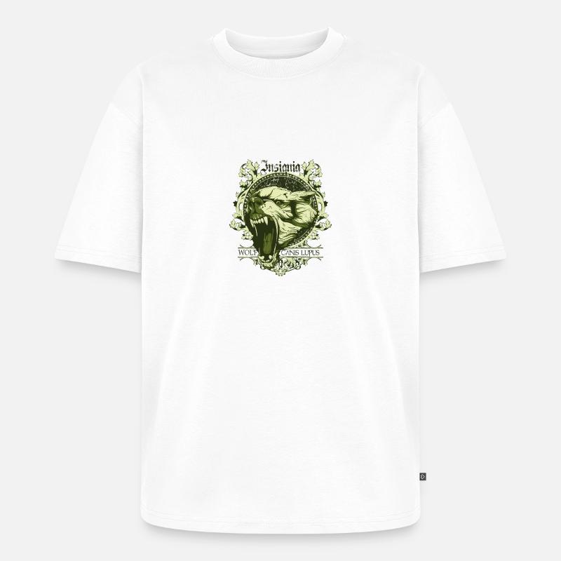 insignia wolf canis lupus - Unisex Premium Oversized Bio T-Shirt - Weiß