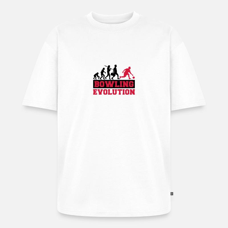 Bowling Evolution - Unisex Premium Oversized Organic T-Shirt - white