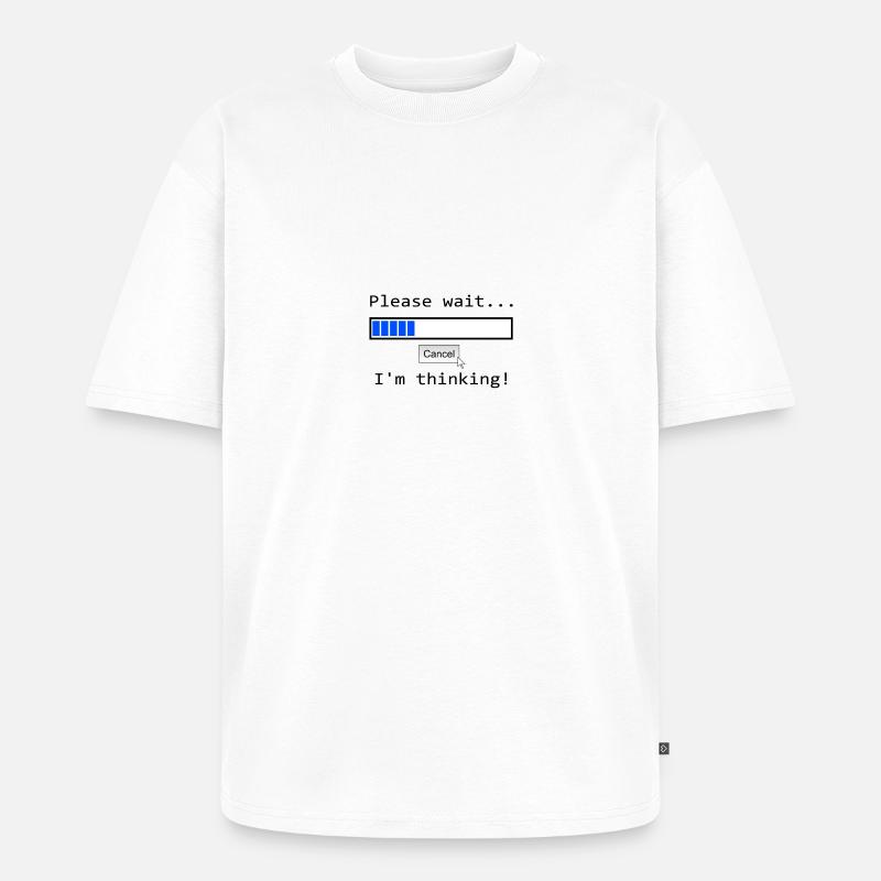 Ich denke nach - Unisex Premium Oversized Bio T-Shirt - Weiß
