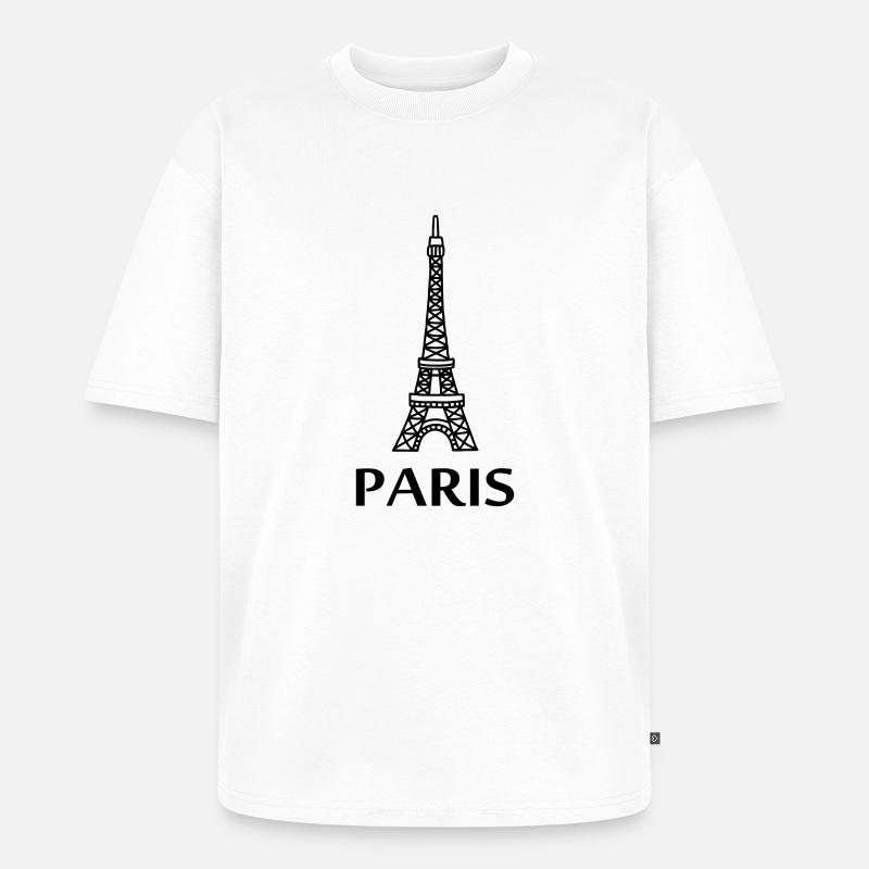 Paris - Eiffelturm - Unisex Premium Oversized Bio T-Shirt - Weiß