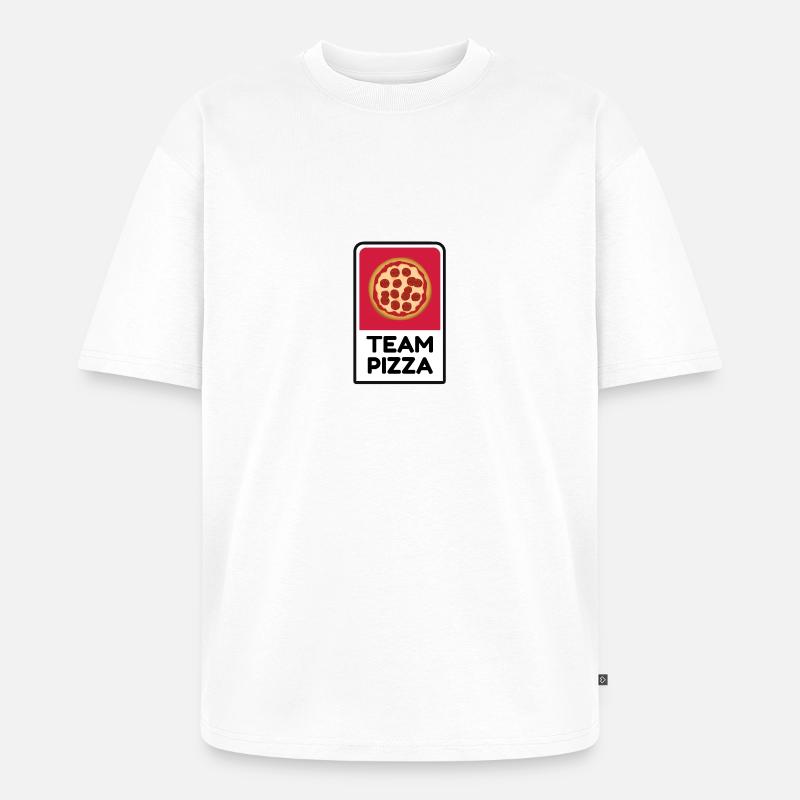 Team Pizza - das Pizza Team - Unisex Premium Oversized Bio T-Shirt - Weiß