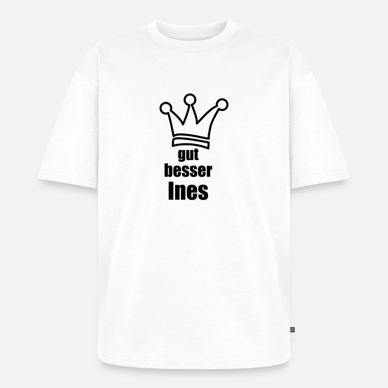 Ines - Unisex Premium Oversized Bio T-Shirt - Weiß