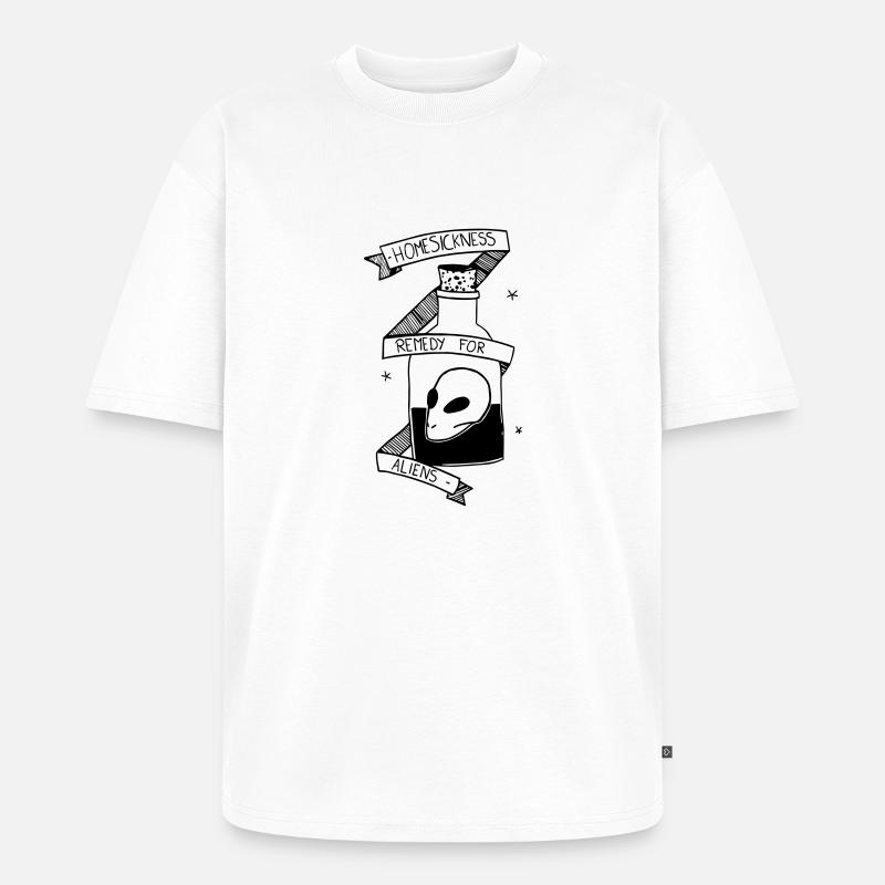 Flasche alien head - Unisex Premium Oversized Bio T-Shirt - Weiß