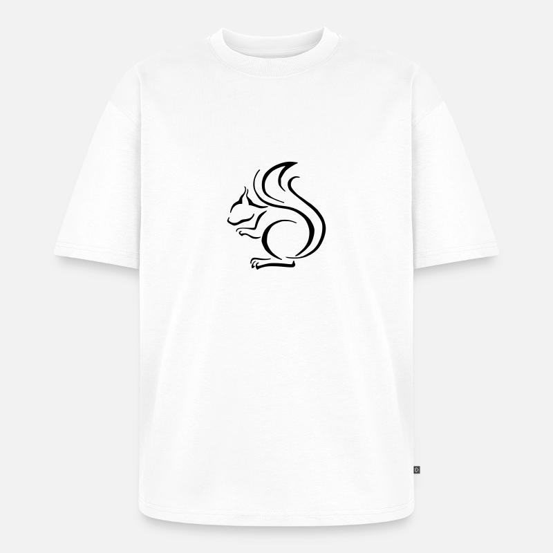 Eichhörnchen - Unisex Premium Oversized Bio T-Shirt - Weiß