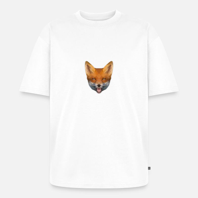Low Poly Fox - Unisex Premium Oversized Bio T-Shirt - Weiß