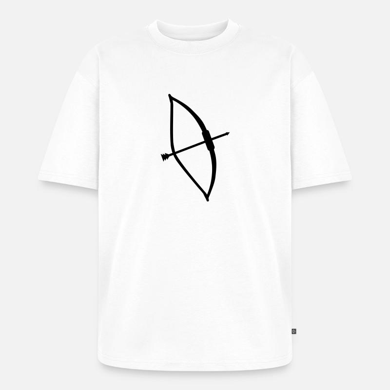 Pfeil Bogen - Unisex Premium Oversized Bio T-Shirt - Weiß