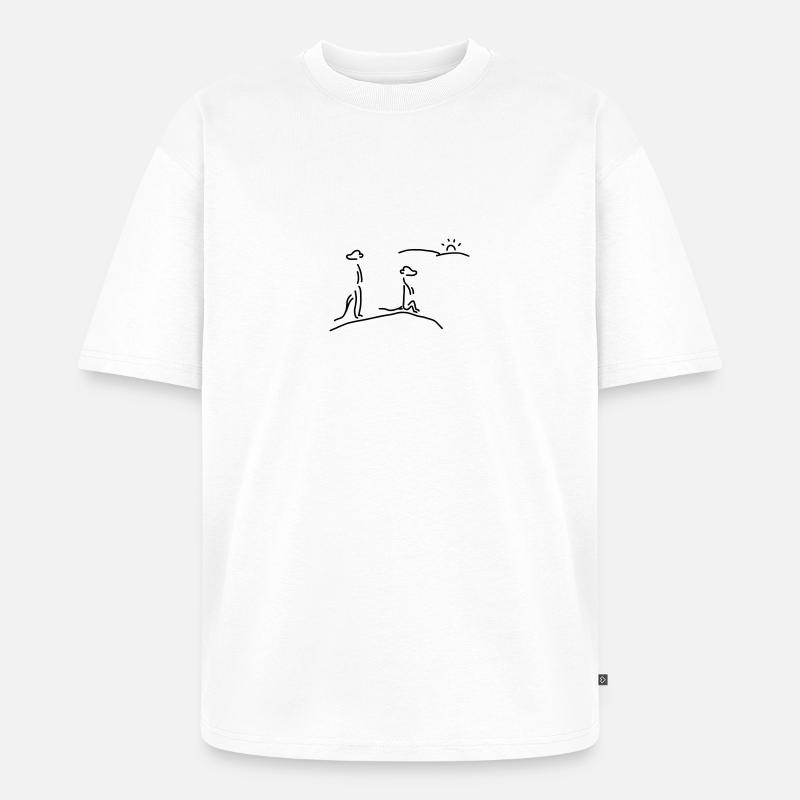 erdmännchen passen auf - Unisex Premium Oversized Bio T-Shirt - Weiß