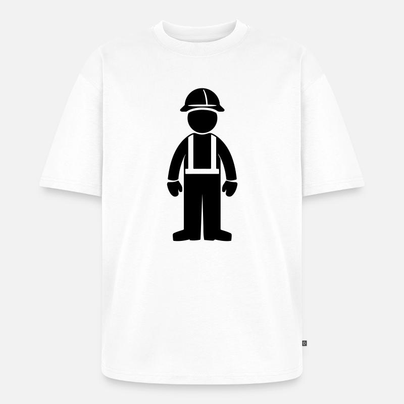 Bauarbeiter - Unisex Premium Oversized Bio T-Shirt - Weiß