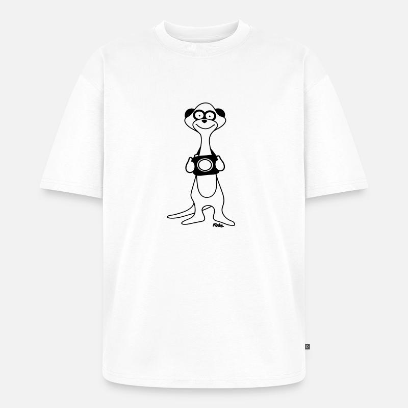Erdmännchen - Unisex Premium Oversized Bio T-Shirt - Weiß
