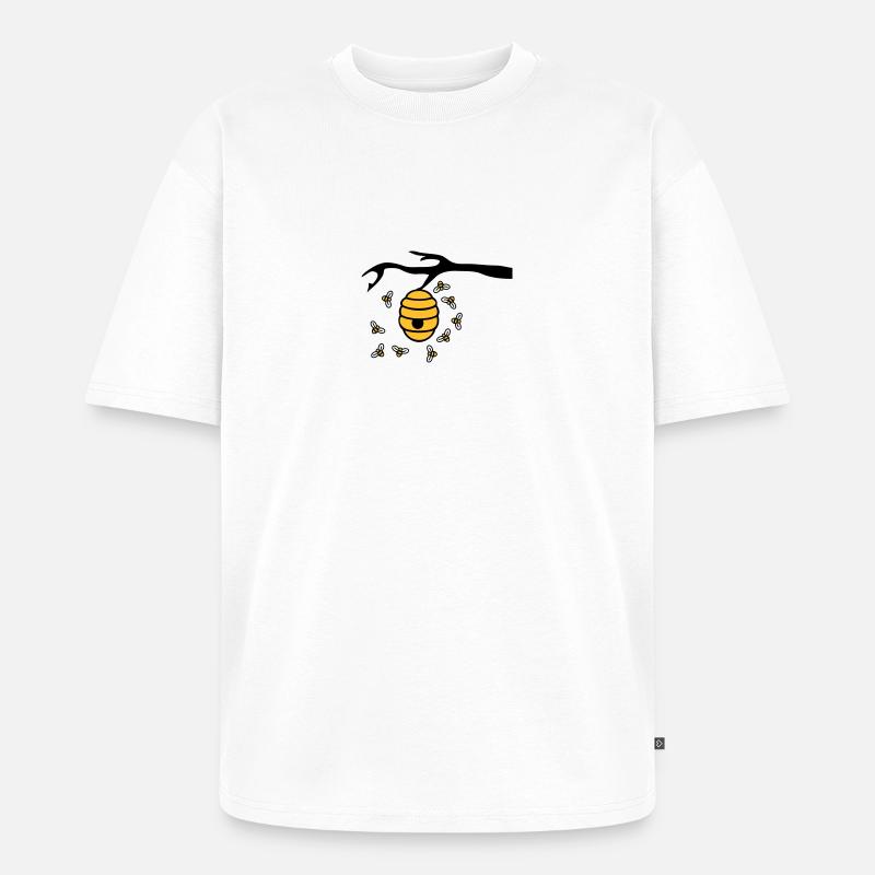 Beehive Branch - Unisex Premium Oversized Bio T-Shirt - Weiß