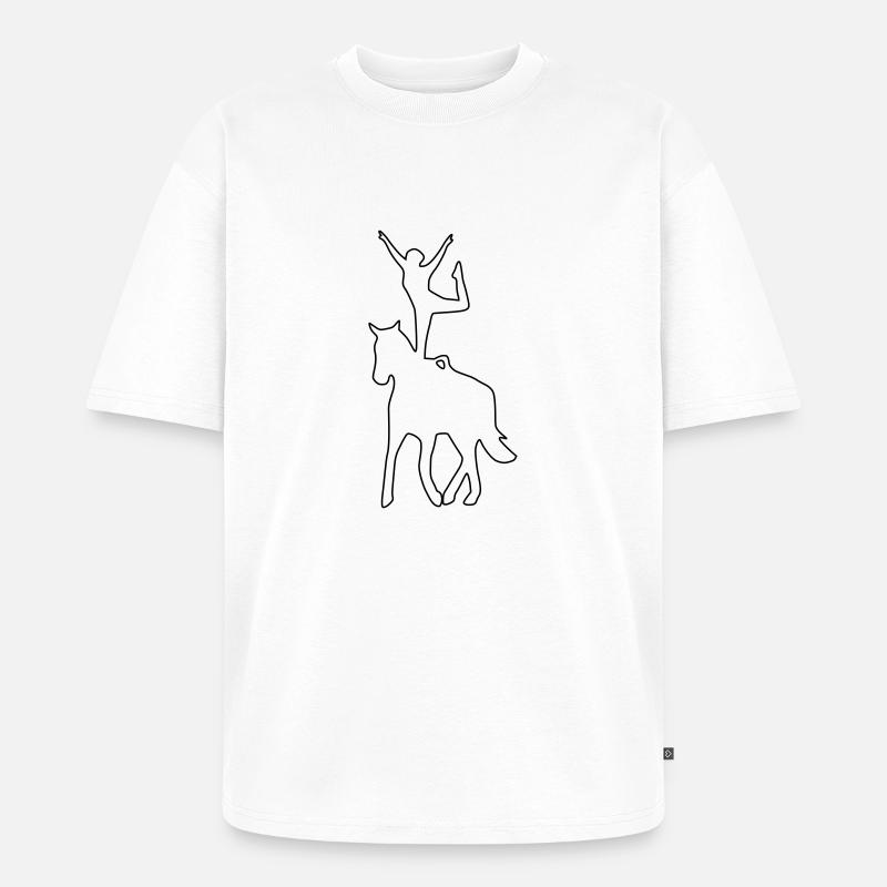 Voltigierer Stehend Einbeinig - Unisex Premium Oversized Bio T-Shirt - Weiß