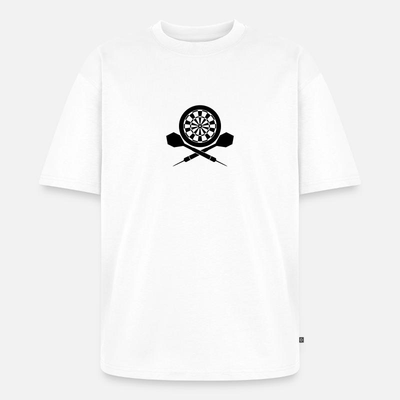Darts Board Logo - Unisex Premium Oversized Bio T-Shirt - Weiß
