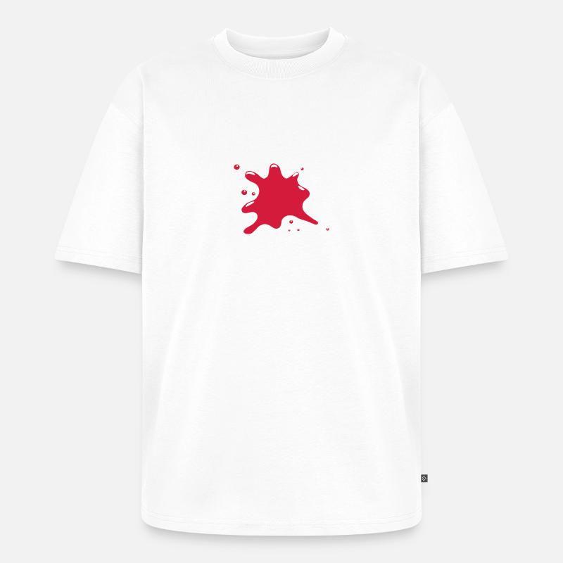 Klecks fleck blut - Unisex Premium Oversized Bio T-Shirt - Weiß