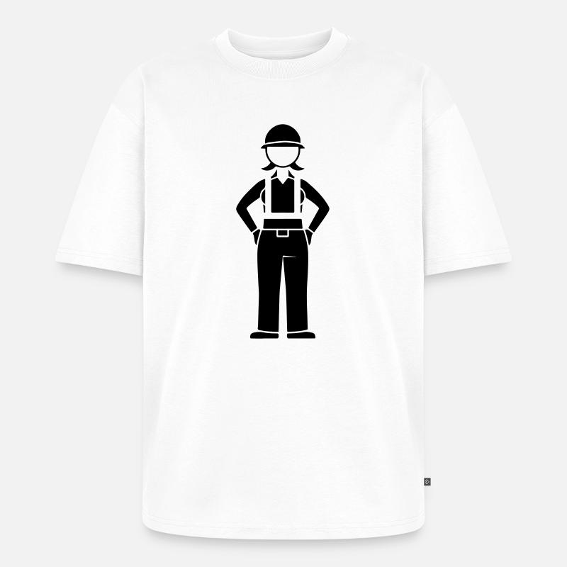 Construction Worker Construction House Construction - Unisex Premium Oversized Organic T-Shirt - white