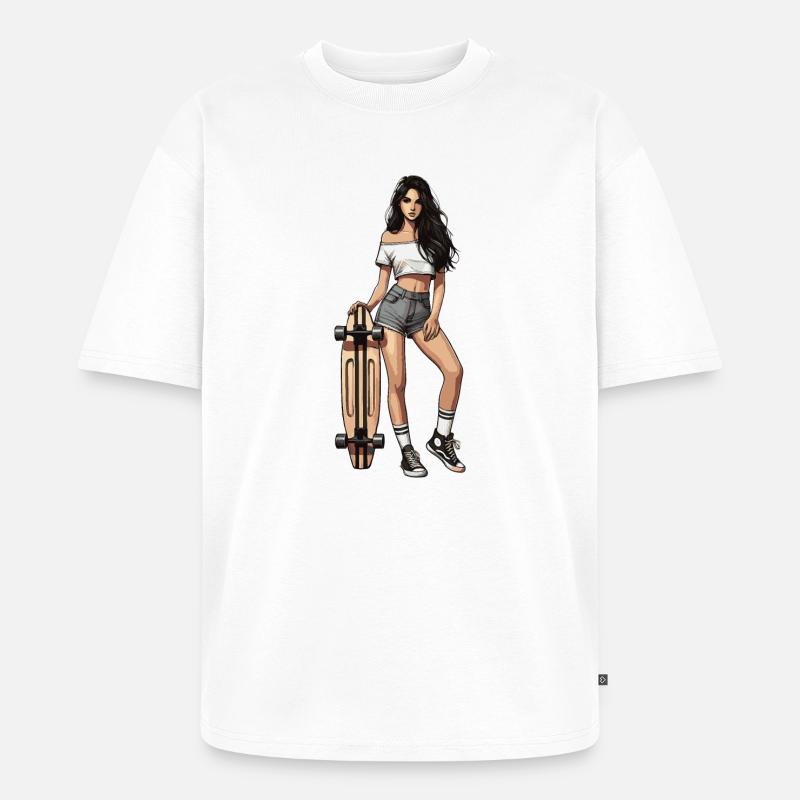 Longboard - Unisex Premium Oversized Bio T-Shirt - Weiß