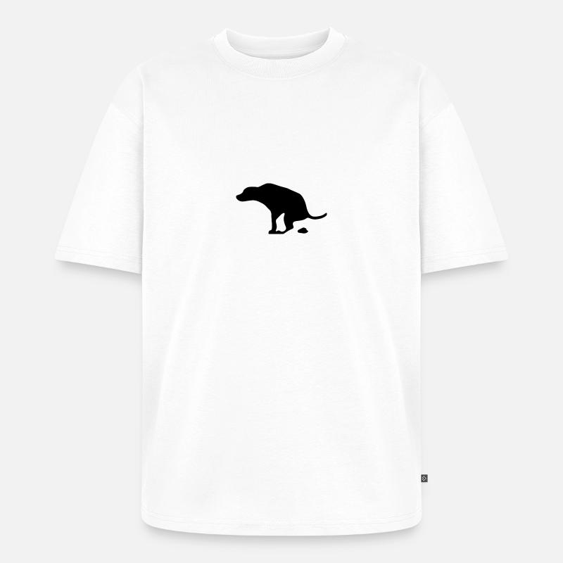 C’est un chien qui chie - T-shirt Premium bio oversize Unisexe - blanc