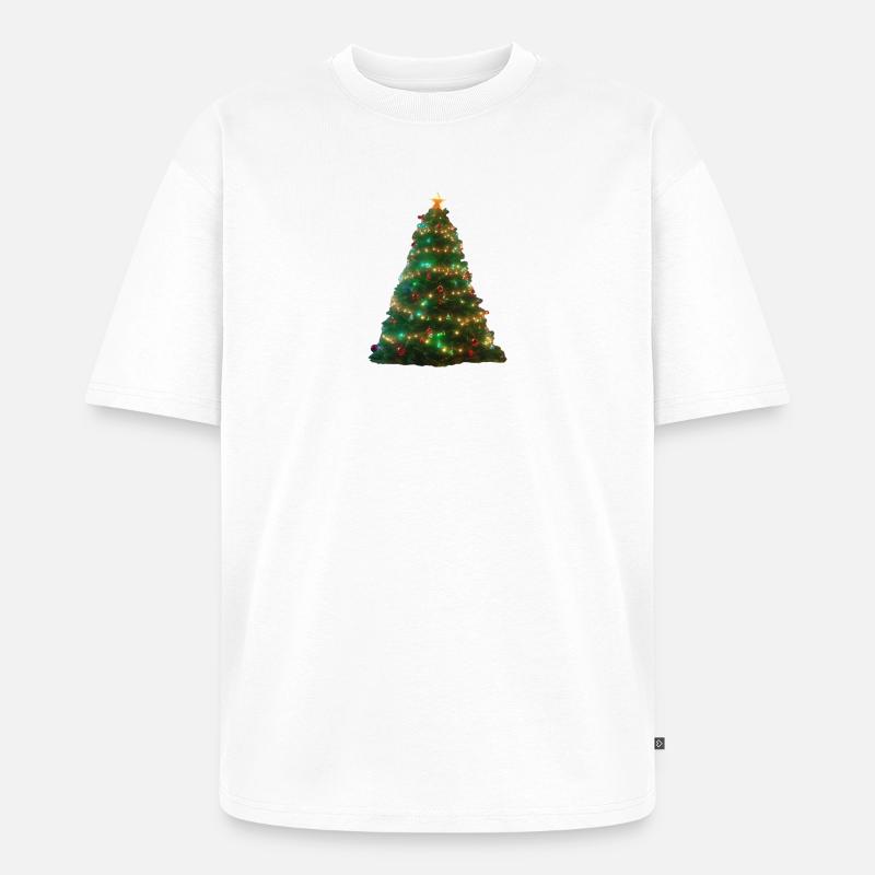 Arbre de Noël - T-shirt Premium bio oversize Unisexe - blanc