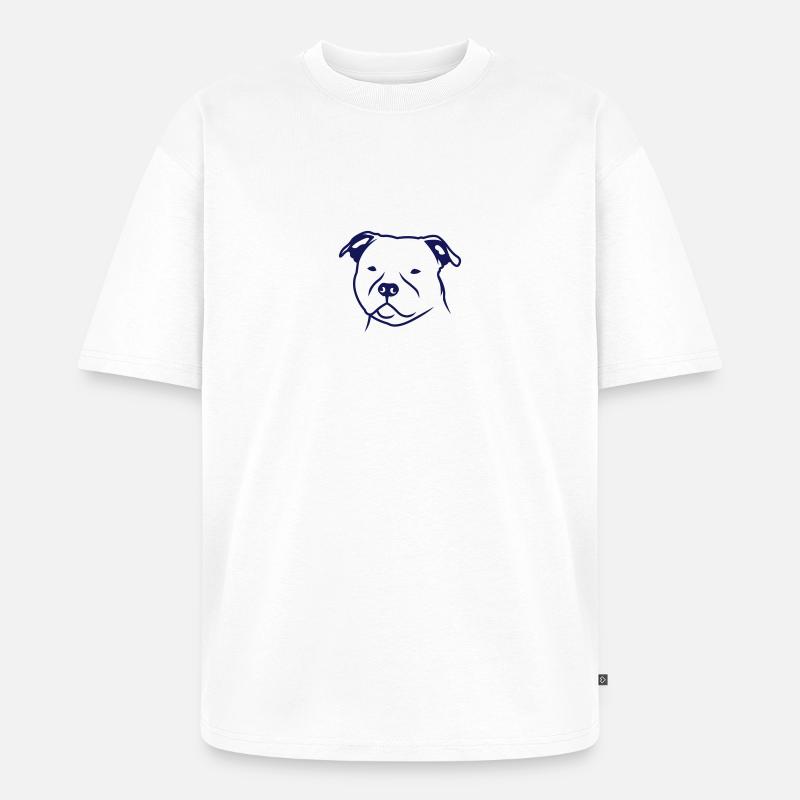 Staffbull HEAD v2 1c_4light - Unisex Premium Oversized Bio T-Shirt - Weiß